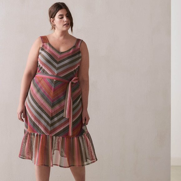 RACHEL Rachel Roy Dresses & Skirts - Rachel Roy Women's Chevron Stripe Midi Dress 3X